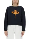 Vivienne Westwood Spray Orb-print Cotton Sweatshirt In Blue