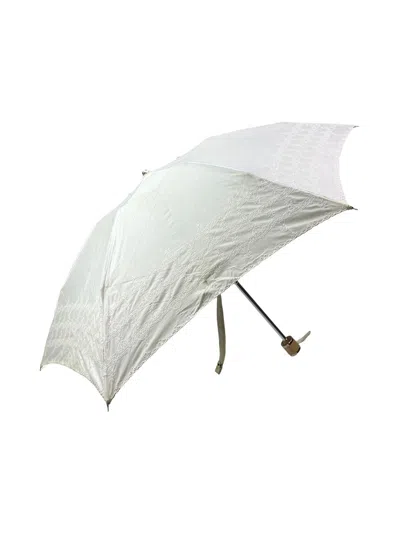 Pre-owned Vivienne Westwood Orb Stitch Umbrella In White