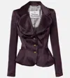Vivienne Westwood Orb Striped Ruffled Jacquard Blazer In Blue