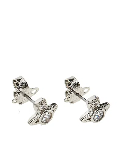 Vivienne Westwood Orb Stud Earrings In Gray