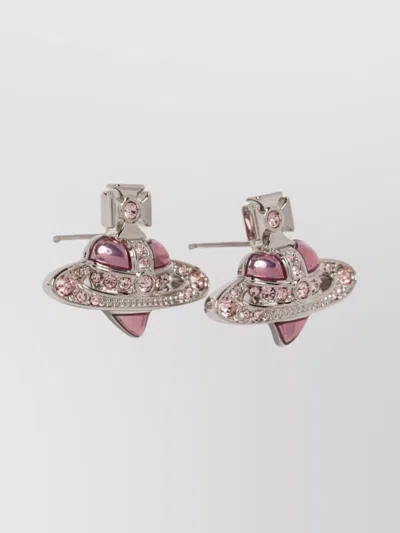 Vivienne Westwood Orb Stud Earrings Pair Crystal Gemstones
