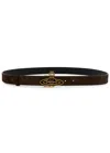 Vivienne Westwood Orb Suede Belt In Dark Brown