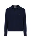 Vivienne Westwood Crewneck Sweater Long Sleeves Ribbed Trims In Blue