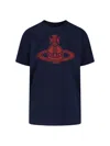 Vivienne Westwood Graphic Print Crew Neck Short Sleeve Top In Blue