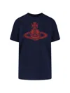 Vivienne Westwood Graphic Print Crew Neck Short Sleeve Top In Blue