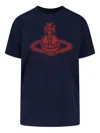 Vivienne Westwood Graphic Print Crew Neck Short Sleeve Top In Blue