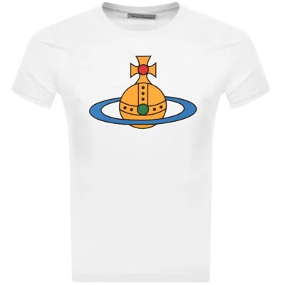 Vivienne Westwood Crew Neck Graphic Print Short Sleeve T-shirt In White