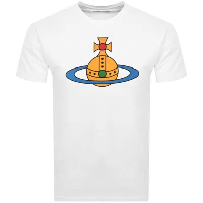 Vivienne Westwood Crew Neck Graphic Print Short Sleeve T-shirt In White