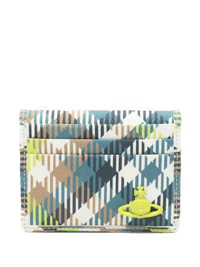 Vivienne Westwood Orb Tartan-pattern Card Holder In Multi
