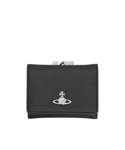 Vivienne Westwood Orb Trifold Wallet In Black