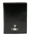 Vivienne Westwood Orb Vertical Leather Wallet In Black
