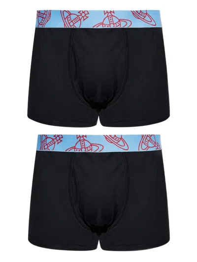 Vivienne Westwood Orb-waistband Briefs Boxers In Black