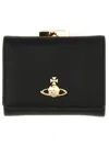 Vivienne Westwood Small Frame Wallet Faux Leather Black One Size Women In Black
