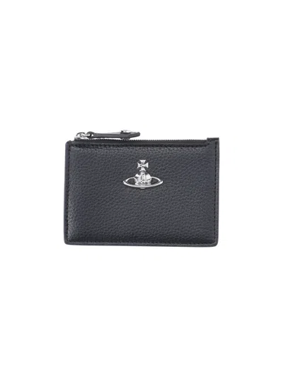 Vivienne Westwood Orb Zip Card Holder In Purple