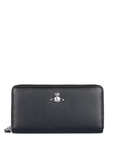 Vivienne Westwood Orb Zip Wallet In Black