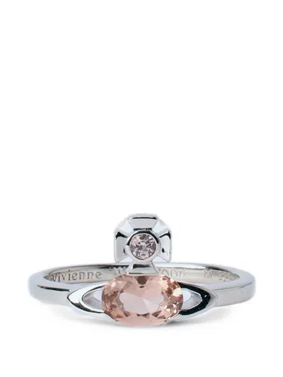 Vivienne Westwood Orb-accent Stone Ring In Silver
