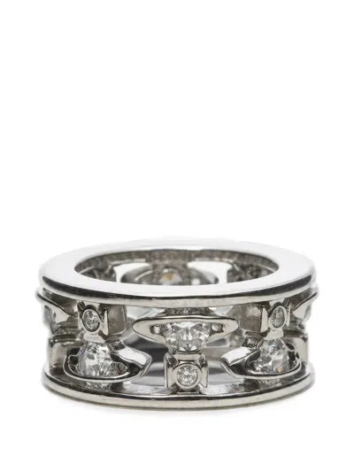 Vivienne Westwood Orb-detail Crystal-embellished Ring In Silver