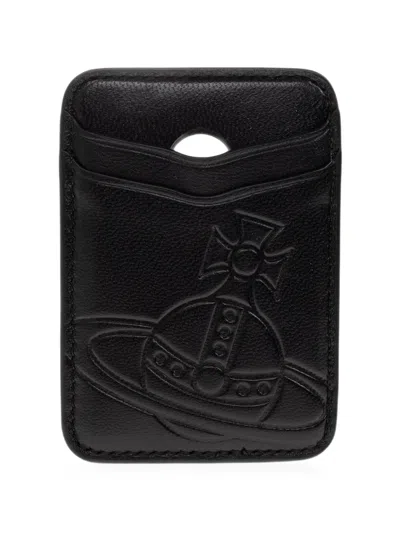 Vivienne Westwood Orb-embossed Magsafe Card Holder In Black