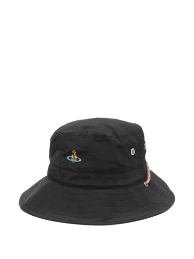 Vivienne Westwood Orb-embroidered Adventure Hat In Black