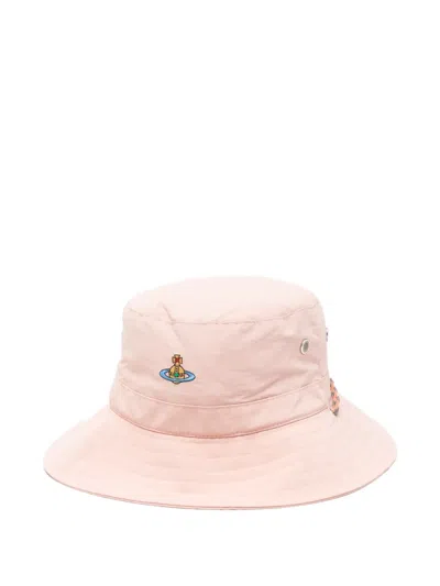 Vivienne Westwood Orb-embroidered Adventure Hat In Pink