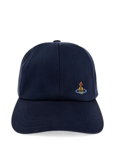 Vivienne Westwood Orb-embroidered Baseball Cap In Blue