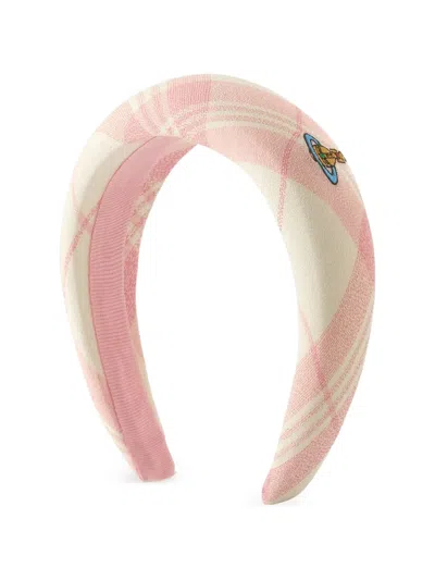 Vivienne Westwood Orb-embroidered Check Hairband In Multi