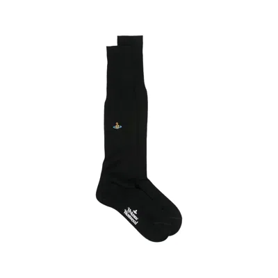 Vivienne Westwood Orb-embroidery Socks In Black