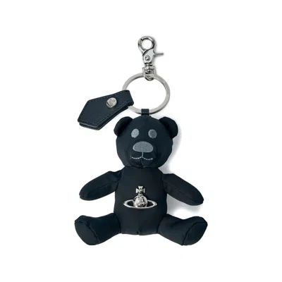 Vivienne Westwood Orb-logo Bear Keyring In Black