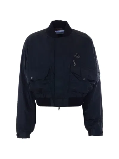 Vivienne Westwood Orb-plaque Bomber Jacket In Blue