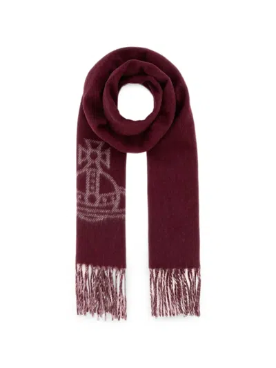 Vivienne Westwood Burgundy Double Face Scarf