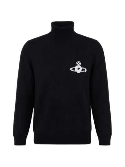 Vivienne Westwood Orb-motif Roll-neck Sweater In Black