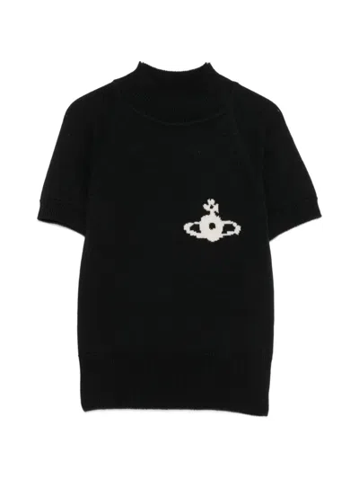 Vivienne Westwood Orb-motif Turtleneck Sweater In Black