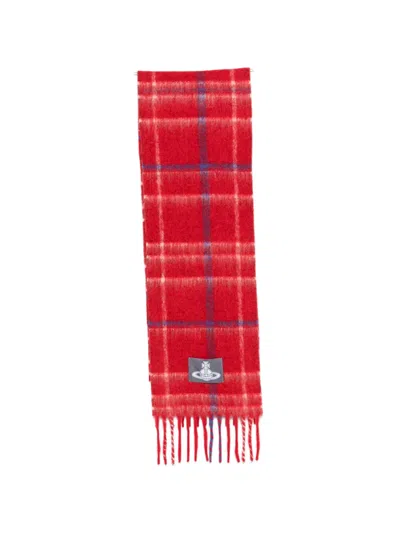 Vivienne Westwood Scarf Red Chunky Check Unisex