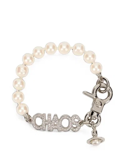 Vivienne Westwood Orb-pendant Faux-pearl Bracelets In Metallic