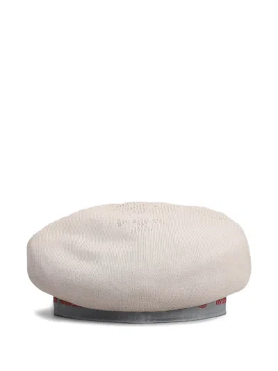 Vivienne Westwood Orb-perforated Knitted Beret In Transparent