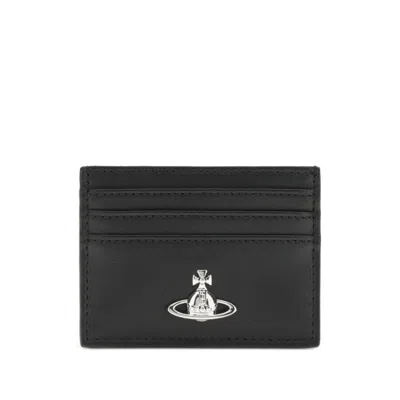 Vivienne Westwood Orb-plaque Card Holder In Black