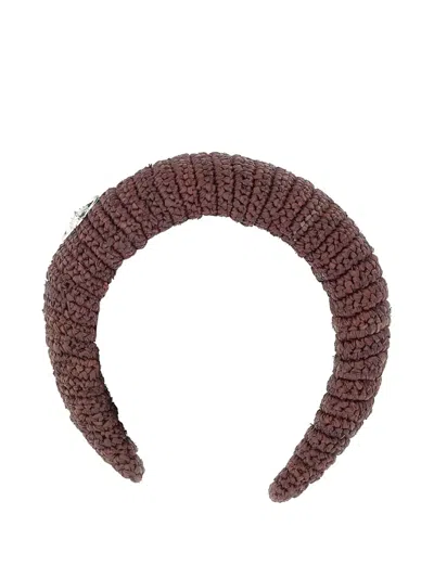 Vivienne Westwood Orb-plaque Headband In Brown