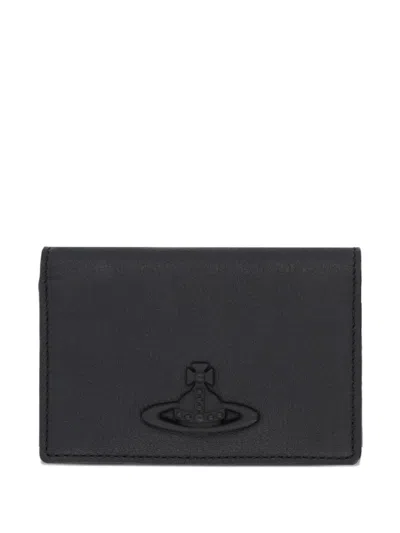 Vivienne Westwood Orb-plaque Leather Wallet In Black