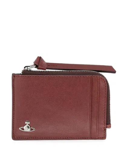 Vivienne Westwood Orb-plaque Leather Wallet In Brown