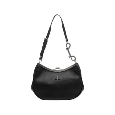 Vivienne Westwood Orb-plaque Shoulder Bag In Black