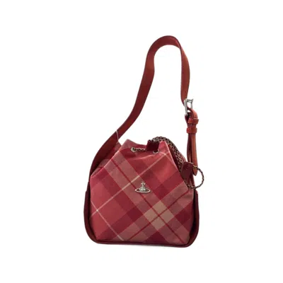 Vivienne Westwood Orb-plaque Tartan Shoulder Bag In Red