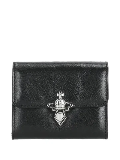 Vivienne Westwood Orb-plaque Wallet In Black