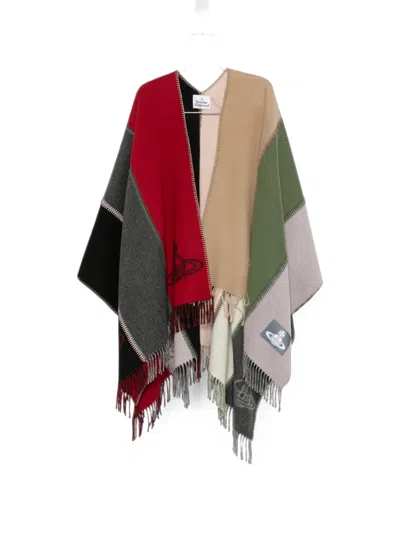 Vivienne Westwood Orb-print Blanket Poncho In Multi