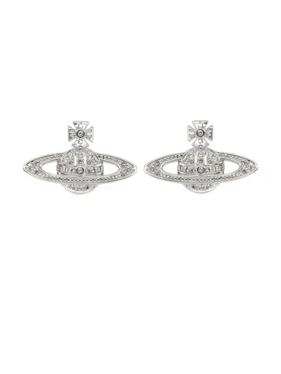 Vivienne Westwood Orecchini "mini Bas Relief" In Silver