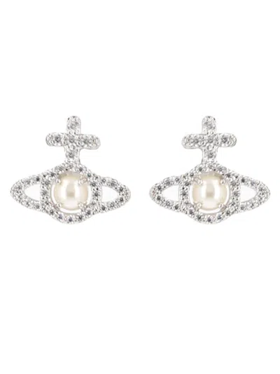 Vivienne Westwood Statement Mini Earrings For Women In Silver