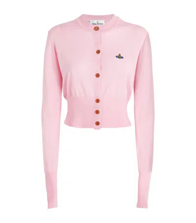 Vivienne Westwood Organic Cotton-cashmere Cropped Bea Cardigan In Pink
