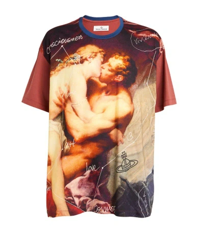 Vivienne Westwood Kiss Print Cotton Over T-shirt In Multicolor