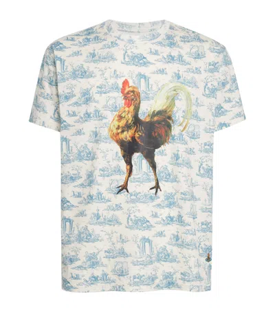 Vivienne Westwood Organic Cotton Rooster T-shirt In Blue