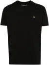Vivienne Westwood Organic Cotton T-shirt With Signature Orb Logo In Black