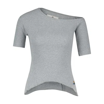 Vivienne Westwood Asymmetrical-ribbed T-shirt In Gray
